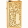 Зажигалка Zippo Slim Venetian 1652B, золотистая